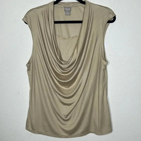 Chico’s neutral Cowl-Neck Top size XL (3) NWOT - Picture 2 of 5